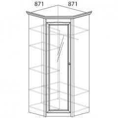 Шкаф угловой №641 "Флоренция" Фасад глухой (угол 871*871) Дуб оксфорд в Воткинске - votkinsk.mebel24.online | фото 2