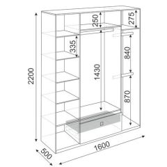 Шкаф 4 двери Глэдис М24 (ЯШС/Белый) в Воткинске - votkinsk.mebel24.online | фото 3