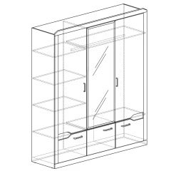 Шкаф для платья и белья 3-дверный № 310 Ронда в Воткинске - votkinsk.mebel24.online | фото 2