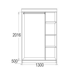 МИРАЖ 11 (1300) Шкаф для платья и белья в Воткинске - votkinsk.mebel24.online | фото 2