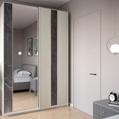 Шкаф-купе 1300 серии SILVER S3+S4+B2+PL4 (2 ящика+F обр.штанга) профиль «Серебро» в Воткинске - votkinsk.mebel24.online | фото