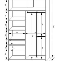 Шкаф-купе 1400 серии SOFT D8+D2+B2+PL4 (2 ящика+F обр.штанга) профиль «Графит» в Воткинске - votkinsk.mebel24.online | фото 3