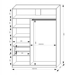 Шкаф-купе 1700 серии NEW CLASSIC K3+K3+B2+PL1 (2 ящика+1 штанга) профиль «Капучино» в Воткинске - votkinsk.mebel24.online | фото 3