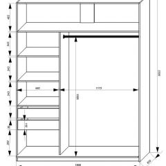 Шкаф-купе 1800 серии SOFT D1+D3+B2+PL1 (2 ящика+1штанга) профиль «Графит» в Воткинске - votkinsk.mebel24.online | фото 3