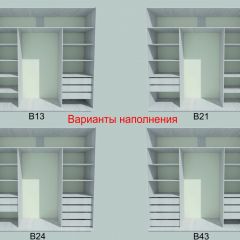 Шкаф-купе 1950 серии SILVER S3+S1+S3Z B22+PL2 (по 2 ящика лев/прав+1штанга+1 полка) профиль «Серебро» в Воткинске - votkinsk.mebel24.online | фото 5