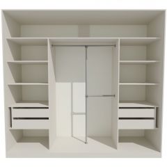 Шкаф-купе 2150 серии NEW CLASSIC K4+K4+K4+B22+PL4(по 2 ящика лев/прав+F обр.штанга) профиль «Капучино» в Воткинске - votkinsk.mebel24.online | фото 2