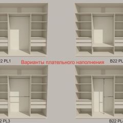 Шкаф-купе 2400 серии SOFT D2+D7+D3+B22+PL2 (по 2 ящика лев/прав+1штанга+1полка) профиль «Графит» в Воткинске - votkinsk.mebel24.online | фото 6