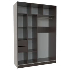 Шкаф-купе ПШ-2.9 1500 Фасад ВСТАВКА МДФ | СТЕКЛО (Венге/Стекло черное) в Воткинске - votkinsk.mebel24.online | фото 2