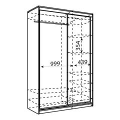 Шкаф-купе Рене 1500 вариант 1 (ЛДСП/ЛДСП) в Воткинске - votkinsk.mebel24.online | фото 4