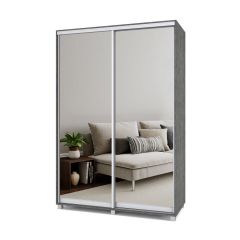 РОЛАНД Шкаф-купе с зеркалами Камень темный (450*1500) Р453 в Воткинске - votkinsk.mebel24.online | фото 2