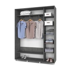 РОЛАНД Шкаф-купе с зеркалами Камень темный (450*1700) Р473 в Воткинске - votkinsk.mebel24.online | фото 2