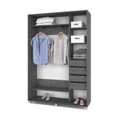 РОЛАНД Шкаф-купе с зеркалами Камень темный (450*1800) Р483 в Воткинске - votkinsk.mebel24.online | фото 4