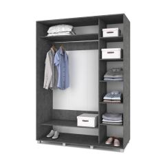 РОЛАНД Шкаф-купе с зеркалами Камень темный (600*1700) Р673 в Воткинске - votkinsk.mebel24.online | фото 2