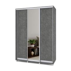 РОЛАНД Шкаф-купе с зеркалом Камень темный (450*1600) Р462 в Воткинске - votkinsk.mebel24.online | фото 2