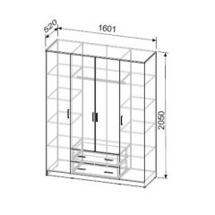 Шкаф ШК 1 (Дуб Золотой) в Воткинске - votkinsk.mebel24.online | фото 2