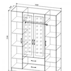 СОФИ СШК1600.1Шкаф 4-х ств с2мя зерк, 2 ящиками в Воткинске - votkinsk.mebel24.online | фото 2