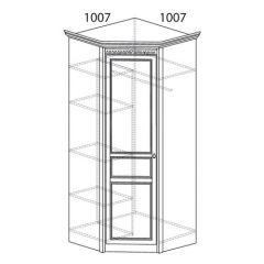 Шкаф угловой №183 "Лючия" Фасад зеркало (Угол 1007*1007) Дуб оксфорд в Воткинске - votkinsk.mebel24.online | фото 2