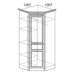 Шкаф угловой №183 "Лючия" Фасад зеркало (Угол 1007*1007) Дуб оксфорд серый в Воткинске - votkinsk.mebel24.online | фото 2