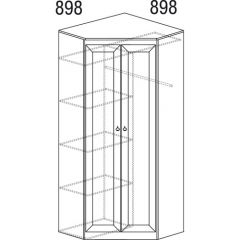 Шкаф угловой №606 Инна (угол 898*898) Денвер темный в Воткинске - votkinsk.mebel24.online | фото 3