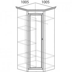 Шкаф угловой №662 "Флоренция" Фасад зеркало (угол 1005*1005) Дуб оксфорд в Воткинске - votkinsk.mebel24.online | фото 2