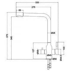 Смеситель д/кухни MELANA-F610304 Stello нерж.сталь, с переключателем на фильтр, однорычажный, сатин в Воткинске - votkinsk.mebel24.online | фото 4