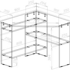 Стол письменный СП-2 (угловой) белый в Воткинске - votkinsk.mebel24.online | фото 3