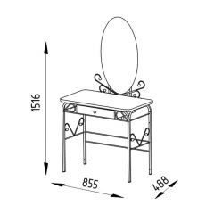 Столик дамский с ящиком ЛДСП белый/белый в Воткинске - votkinsk.mebel24.online | фото 2