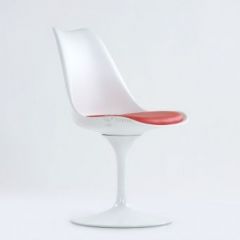 Стул Barneo N-8 Tulip style белый с красной подушкой в Воткинске - votkinsk.mebel24.online | фото 3
