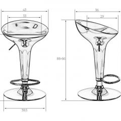 Стул барный DOBRIN BOMBA LM-1004 (серебряный металлик) в Воткинске - votkinsk.mebel24.online | фото