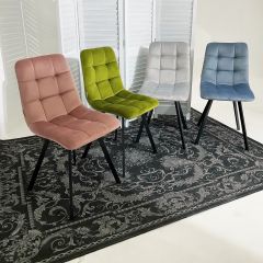 Стул CHILLI SQUARE BLUVEL-03 светло-серый, велюр / черный каркас М-City в Воткинске - votkinsk.mebel24.online | фото 5