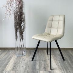 Стул CHILLI SQUARE HK017-02 серо-бежевый, PU/ черный каркас М-City в Воткинске - votkinsk.mebel24.online | фото 2