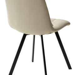 Стул CHILLI SQUARE HK017-02 серо-бежевый, PU/ черный каркас М-City в Воткинске - votkinsk.mebel24.online | фото 4