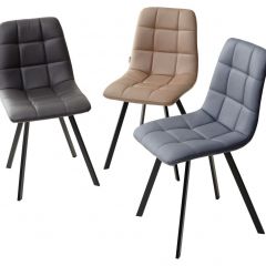 Стул CHILLI SQUARE HK017-09 серо-черничный, PU/ черный каркас М-City в Воткинске - votkinsk.mebel24.online | фото 2