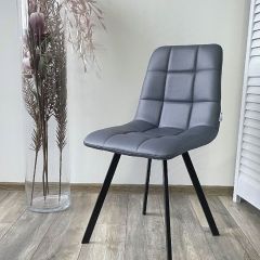 Стул CHILLI SQUARE HK017-09 серо-черничный, PU/ черный каркас М-City в Воткинске - votkinsk.mebel24.online | фото 5