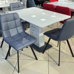 Стул CHILLI SQUARE HK017-09 серо-черничный, PU/ черный каркас М-City в Воткинске - votkinsk.mebel24.online | фото 6