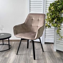 Стул MAVERICK 360 град. поворот. BLUVEL-40 BEIGE/ черный каркас, М-City в Воткинске - votkinsk.mebel24.online | фото 5