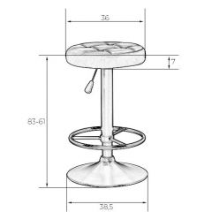 Табурет барный DOBRIN BRUNO LM-5008 (бело-чёрный) в Воткинске - votkinsk.mebel24.online | фото 2