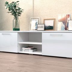 Тумба ТВ 1500 (ЛДСП Белый/Белый глянец) в Воткинске - votkinsk.mebel24.online | фото