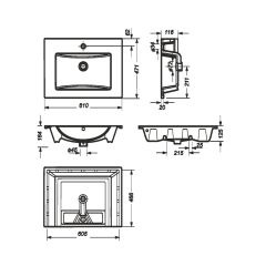 Умывальник мебельный "Quadro 60" Sanita Luxe в Воткинске - votkinsk.mebel24.online | фото 4