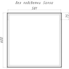 Зеркало Corsica 600х600 black без подсветки Sansa (SB1064Z) в Воткинске - votkinsk.mebel24.online | фото 4