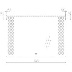 Зеркало Cosmo 100 black с подсветкой Sansa (SC1047Z) в Воткинске - votkinsk.mebel24.online | фото 2