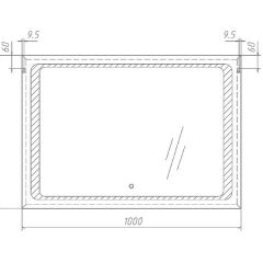 Зеркало Galaxy 100 alum с подсветкой Sansa (SG1008Z) в Воткинске - votkinsk.mebel24.online | фото 7