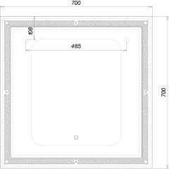 Зеркало Паликир 700х700 с подсветкой Домино (GL7051Z) в Воткинске - votkinsk.mebel24.online | фото 6