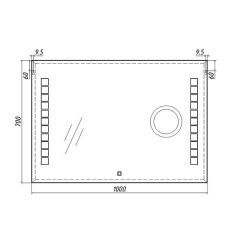 Зеркало Quadro 100 alum (линза) с подсветкой Sansa (SQL1030Z) в Воткинске - votkinsk.mebel24.online | фото 8