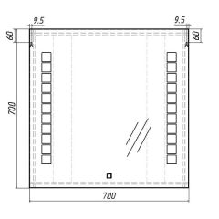 Зеркало Quadro 70 alum с подсветкой Sansa (SQ1016Z) в Воткинске - votkinsk.mebel24.online | фото 6