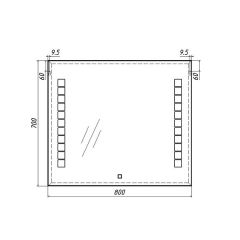 Зеркало Quadro 80 alum с подсветкой Sansa (SQ1017Z) в Воткинске - votkinsk.mebel24.online | фото 7