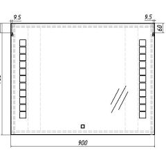 Зеркало Quadro 90 alum с подсветкой Sansa (SQ1018Z) в Воткинске - votkinsk.mebel24.online | фото 7