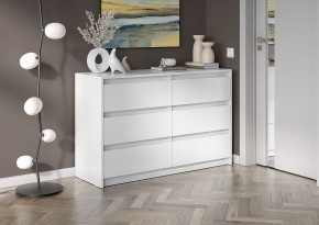 АЙДЕН КМ06-1200 Комод 6 ящиков (белый) в Воткинске - votkinsk.mebel24.online | фото