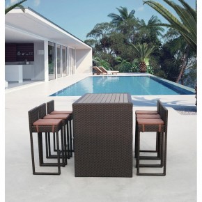 Барный комплект плетеной мебели T390AD/Y390A-W63_6Pcs Brown в Воткинске - votkinsk.mebel24.online | фото 1