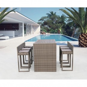 Барный комплект плетеной мебели T390GD/Y390G-W78_6Pcs Grey в Воткинске - votkinsk.mebel24.online | фото 2